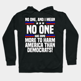 No One And I Mean No One Has Done More To Harm America Than Democrats Hoodie